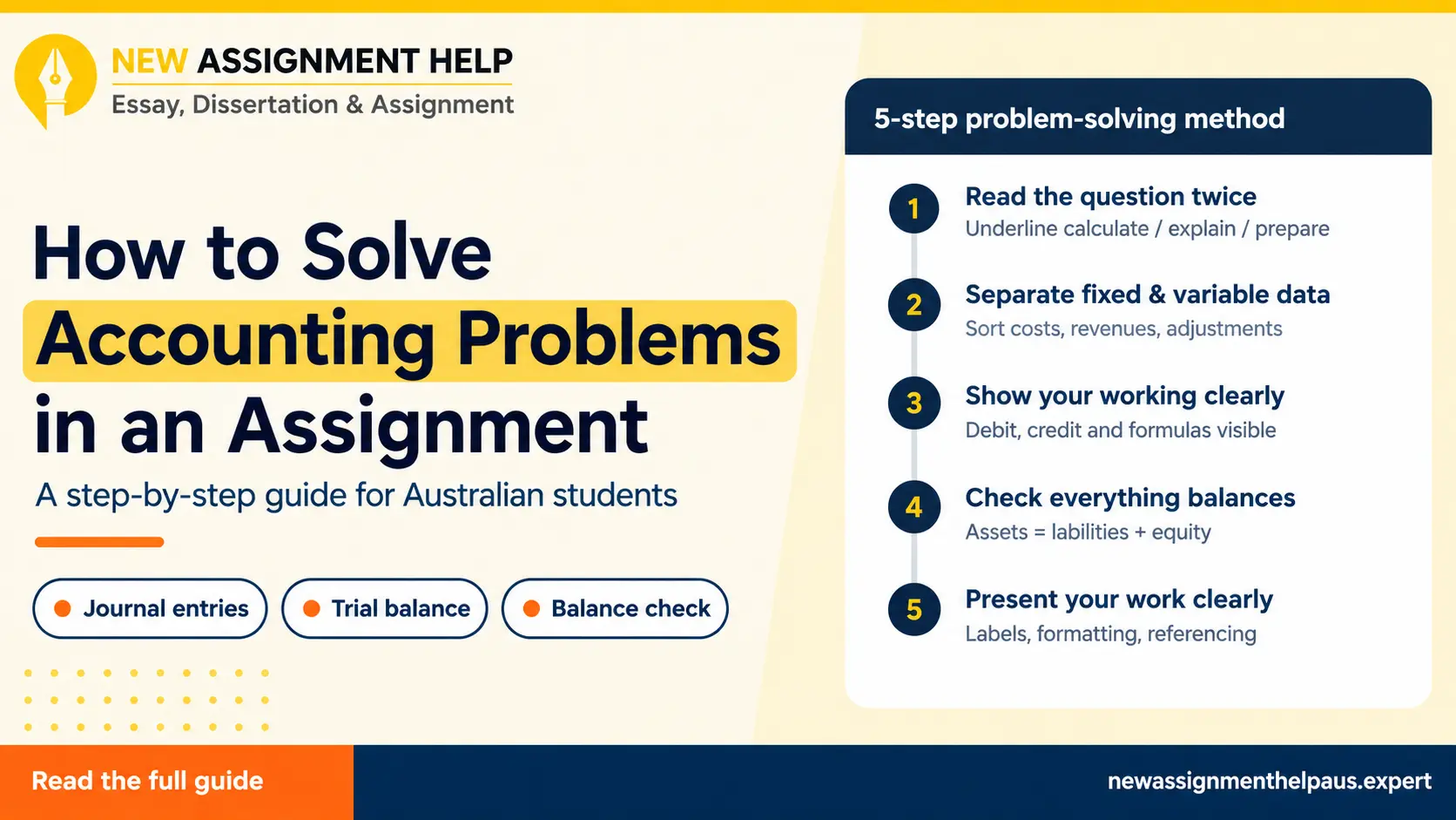 steps to solve accounting problems